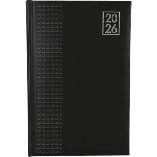 2026 Embossed Square A5 Diary Black